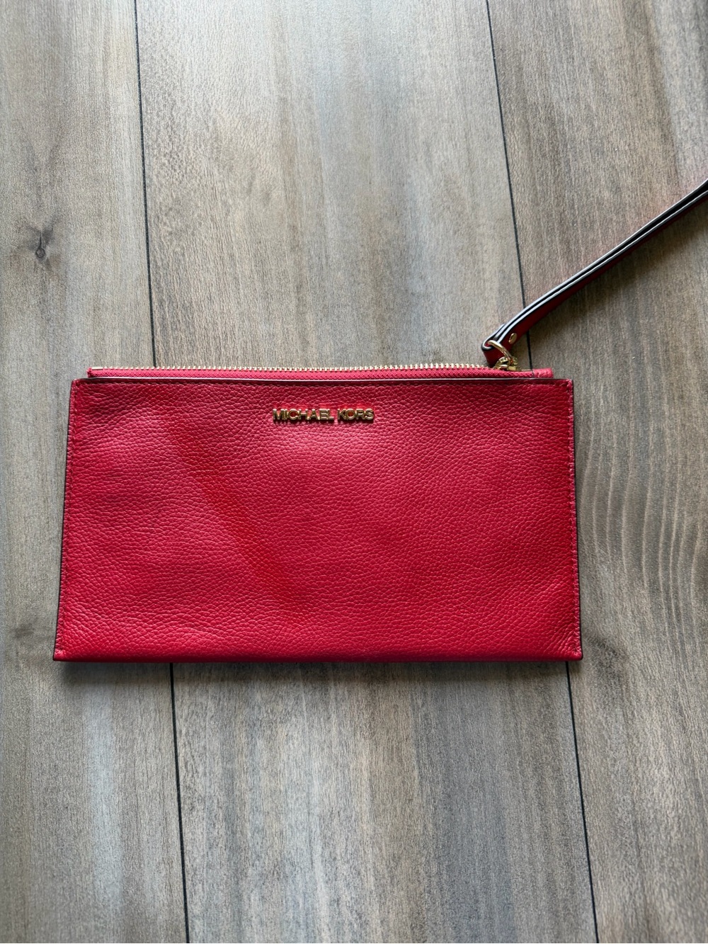 Michael Kors Red Leather Wristlet Clutches